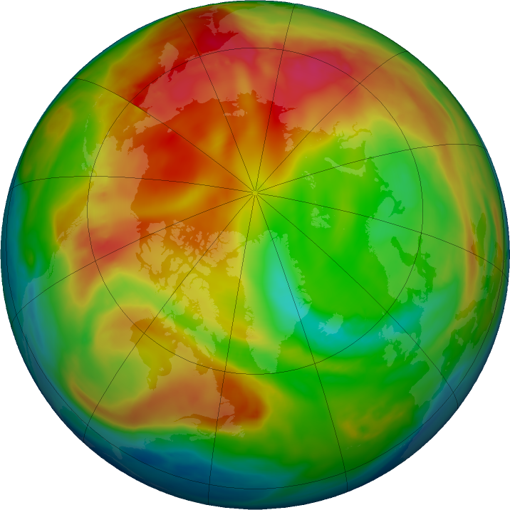 Arctic ozone map for 16 January 2024